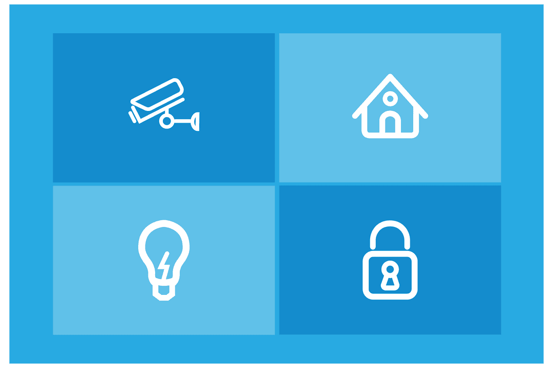Smart Home Technology Icons on Transparent Background