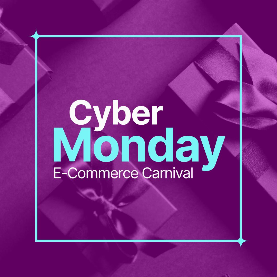 Cyber Monday Holiday Sale Announcement with Gift Boxes