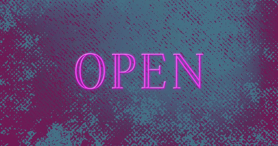 Neon Open Sign on Textured Background