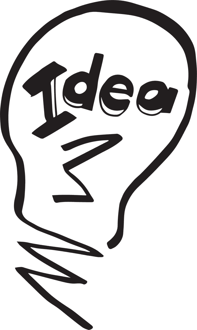 Creative Idea Symbol Light Bulb Drawing on Transparent Background