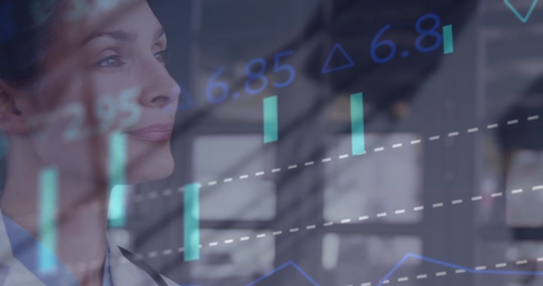 Innovative Doctor with Healthcare Data Visualization Overlay