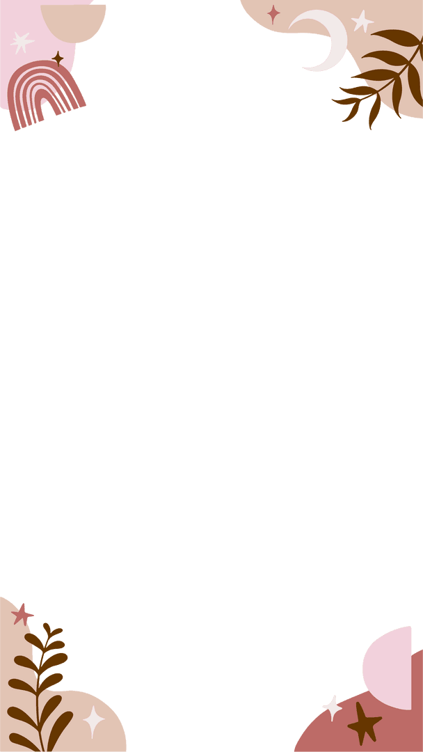 Transparent Abstract Frame with Earthy Pastel Shapes