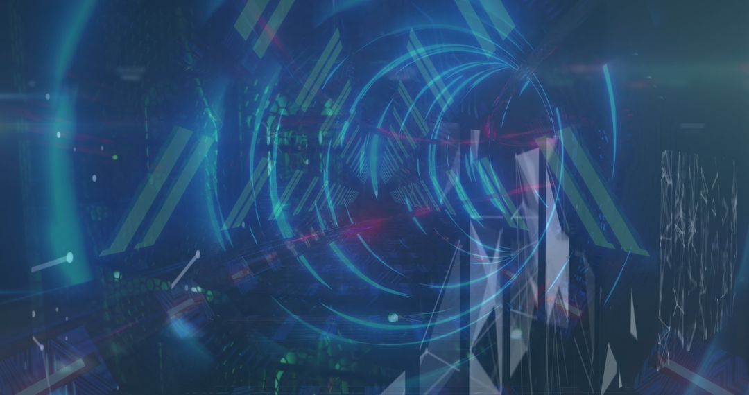 Futuristic Data Tunnel with Abstract Digital Light Effects