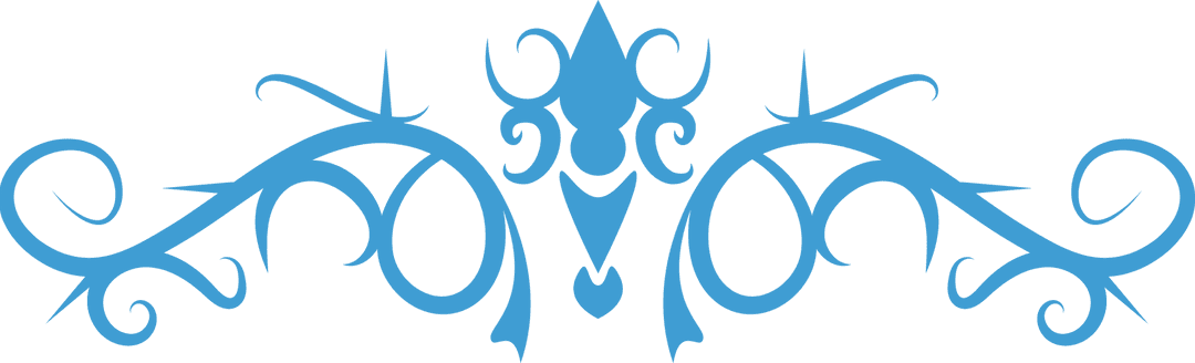 Blue Ornamental Swirls on Transparent Background for Elegant Use