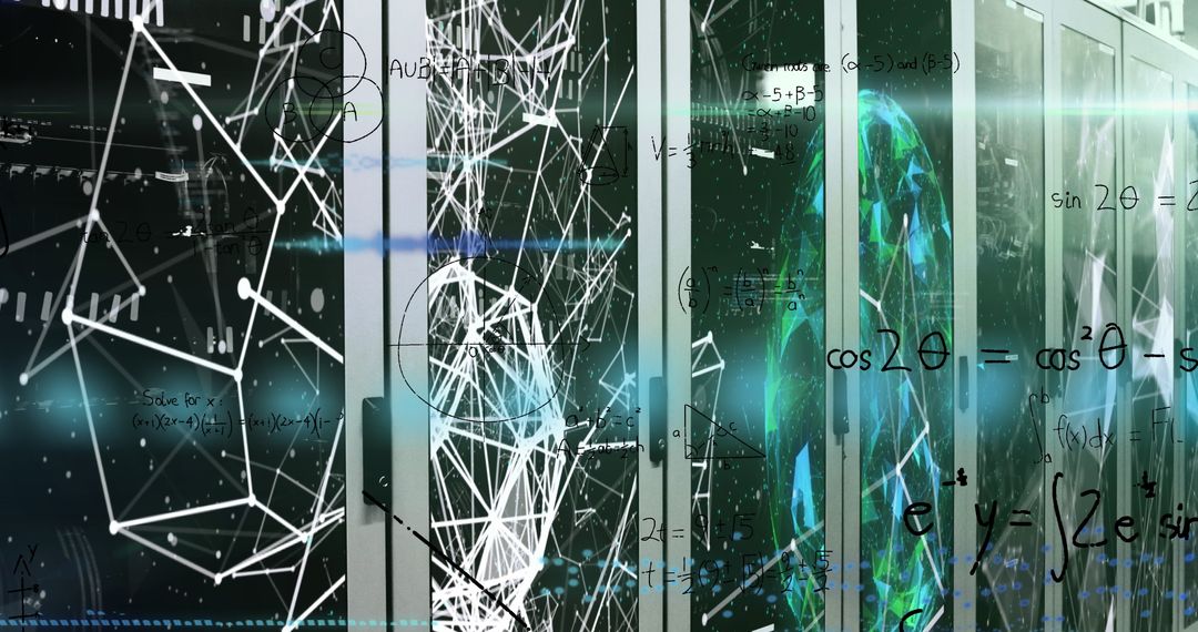 Abstract Visualization of Global Data Processing in Server Room