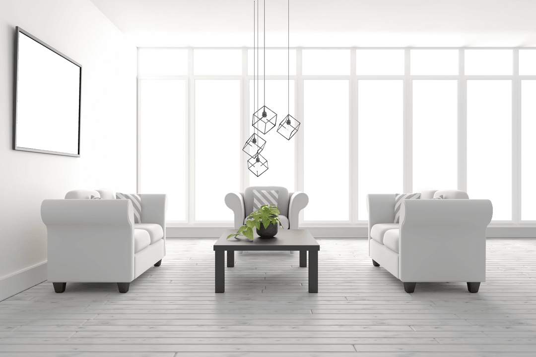 Modern Apartment Interior with Transparent Background