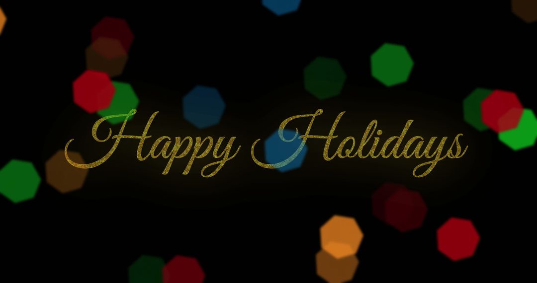 Happy Holidays Greeting with Multicolored Bokeh Background