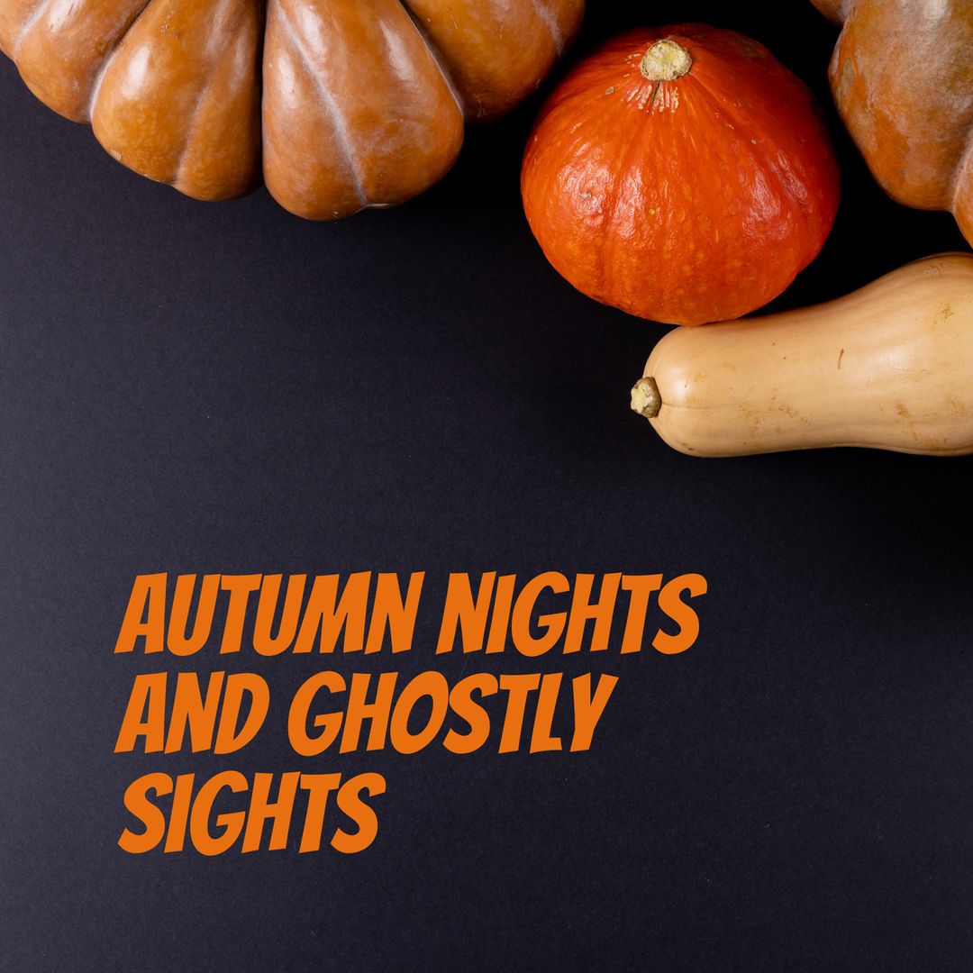 Autumn Nights and Ghostly Sights with Halloween Pumpkins - Download Free Stock Templates Pikwizard.com