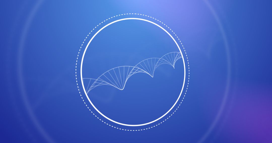 3D DNA Strand Design with Digital Particles on Gradient Background
