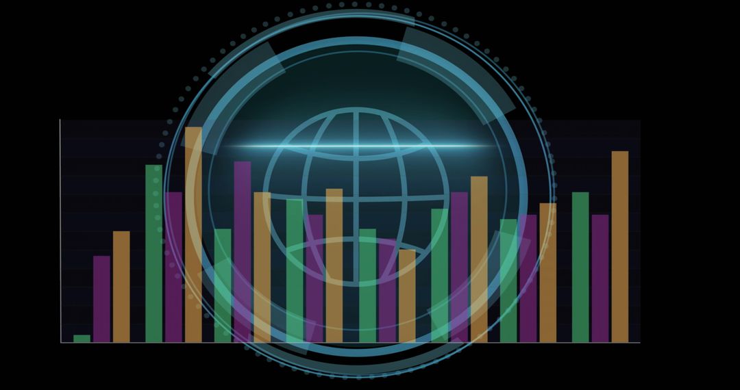 Global Data Visualization and Cybersecurity Concept