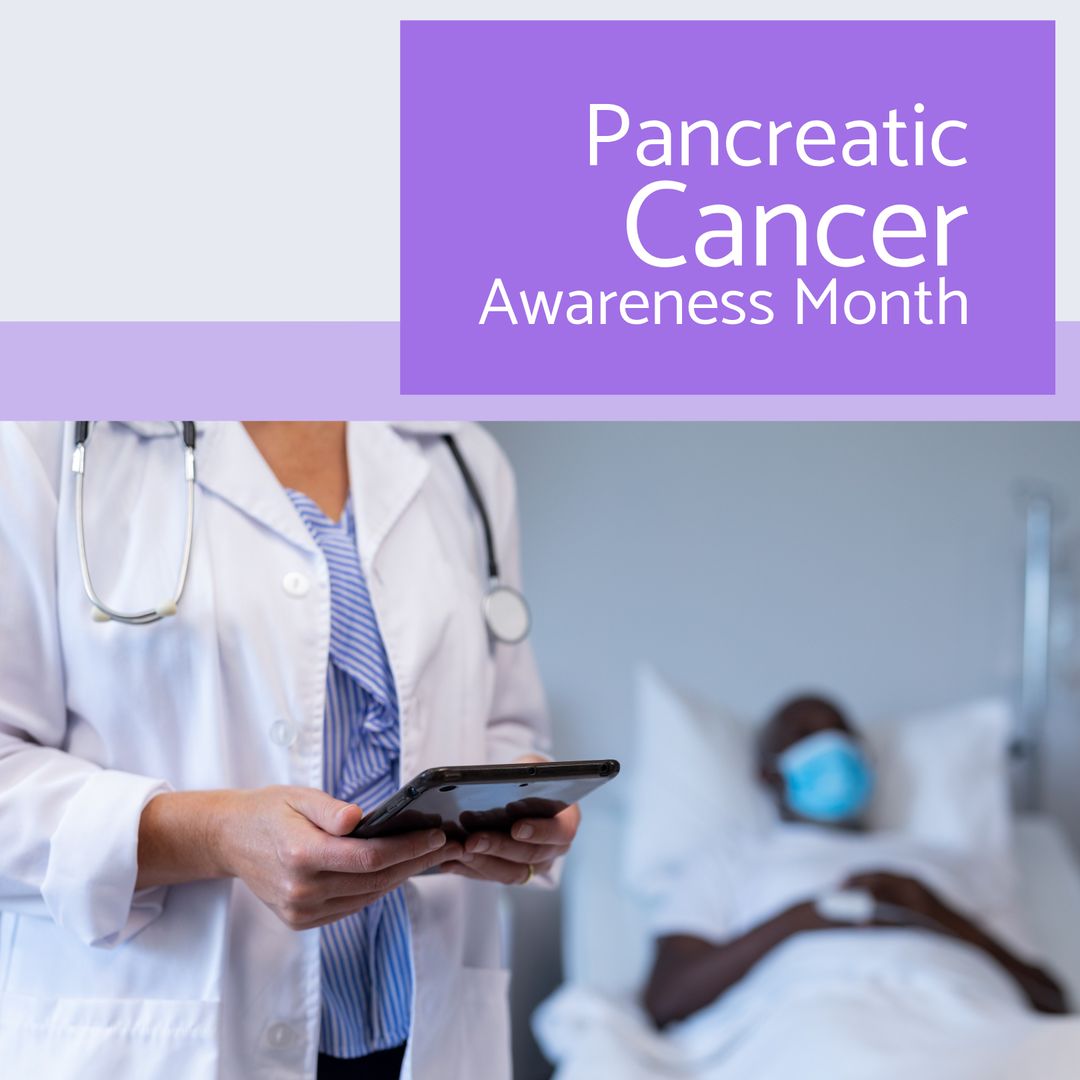 Pancreatic Cancer Awareness Month Concept with Doctor and Patient