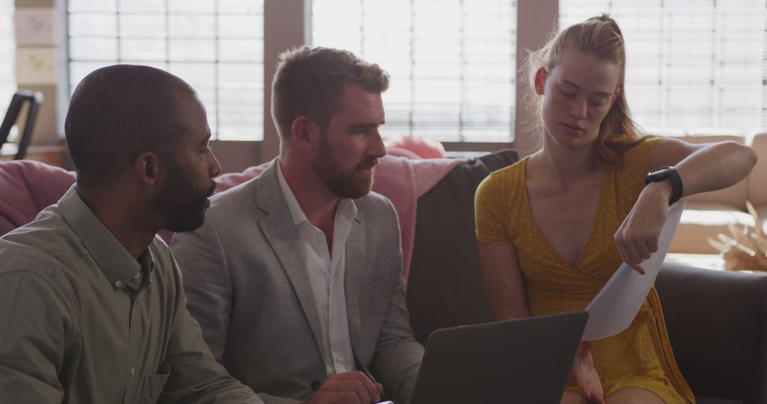 Diverse Creative Team Collaboration in Casual Office Environment