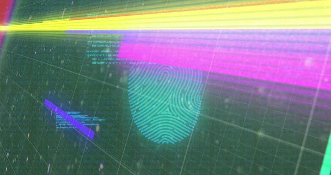 Futuristic Digital Interface with Fingerprint Security