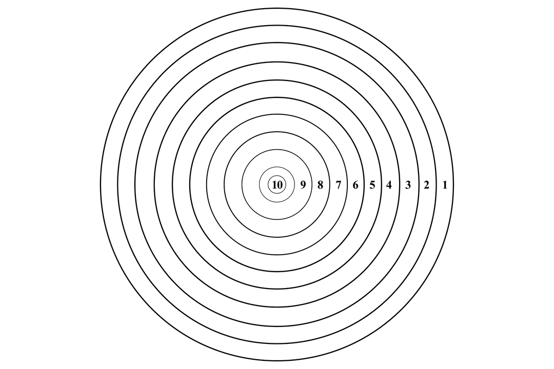 Transparent Black Line Target Illustration for Aim and Goals Concept