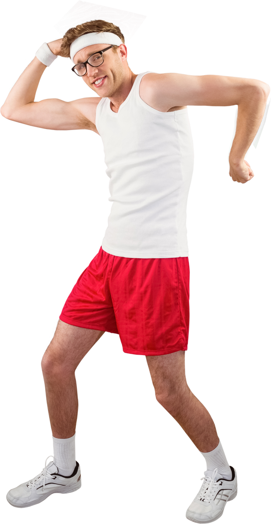 Geeky Hipster Posing in Sportswear With Transparent Background - Download Free Stock Images Pikwizard.com