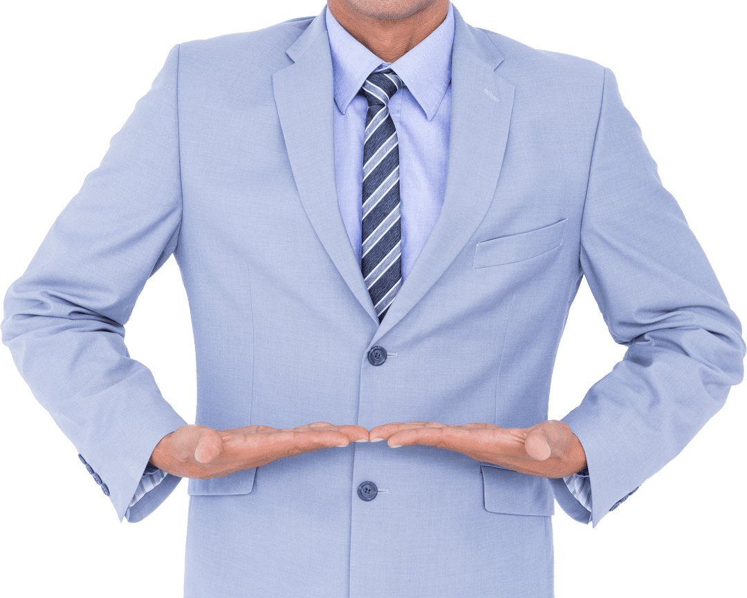 Businessman Gesturing Waving on Transparent Background