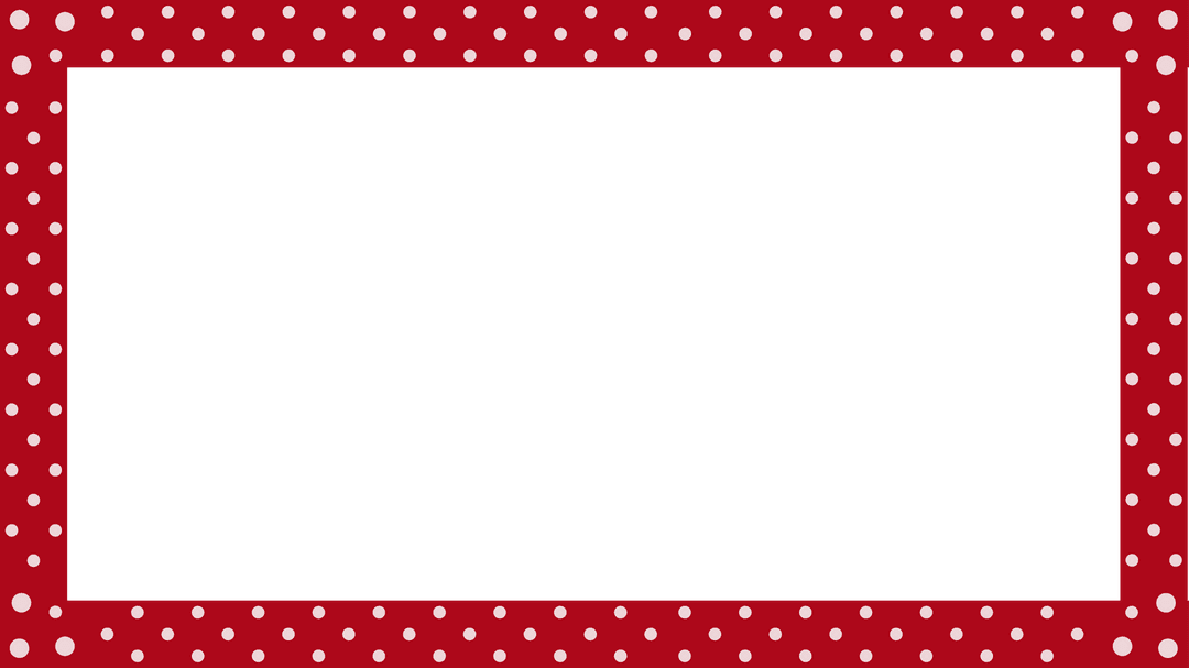 Elegant Red Polka Dot Frame with Muted Teal Center Transparent Backdrop