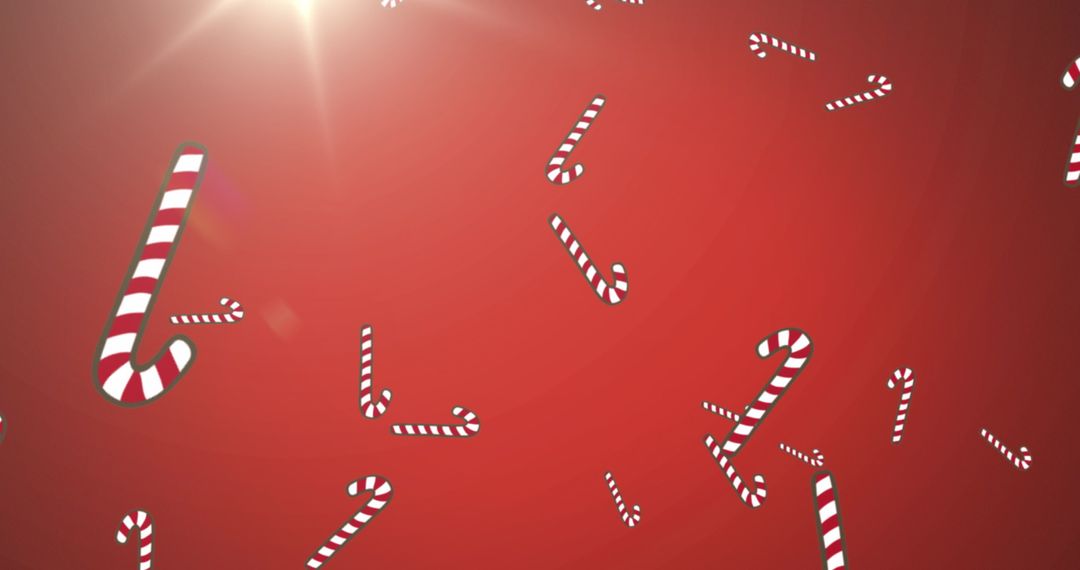 Floating Candy Canes on Bright Red Christmas Backdrop - Free Images, Stock Photos and Pictures on Pikwizard.com