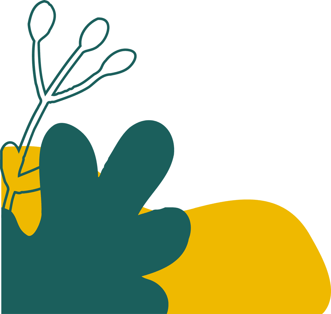 Minimalist Abstract Plant Design on Transparent Background