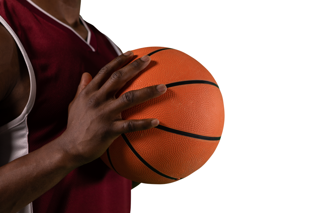 Mid Section African American Basketball Player Holding Ball on Transparent Background - Download Free Stock Images Pikwizard.com