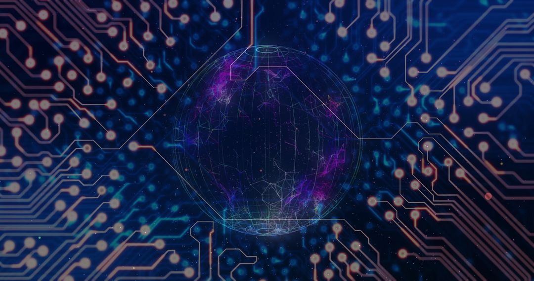 Futuristic AI-Infused Global Digital Network Concept