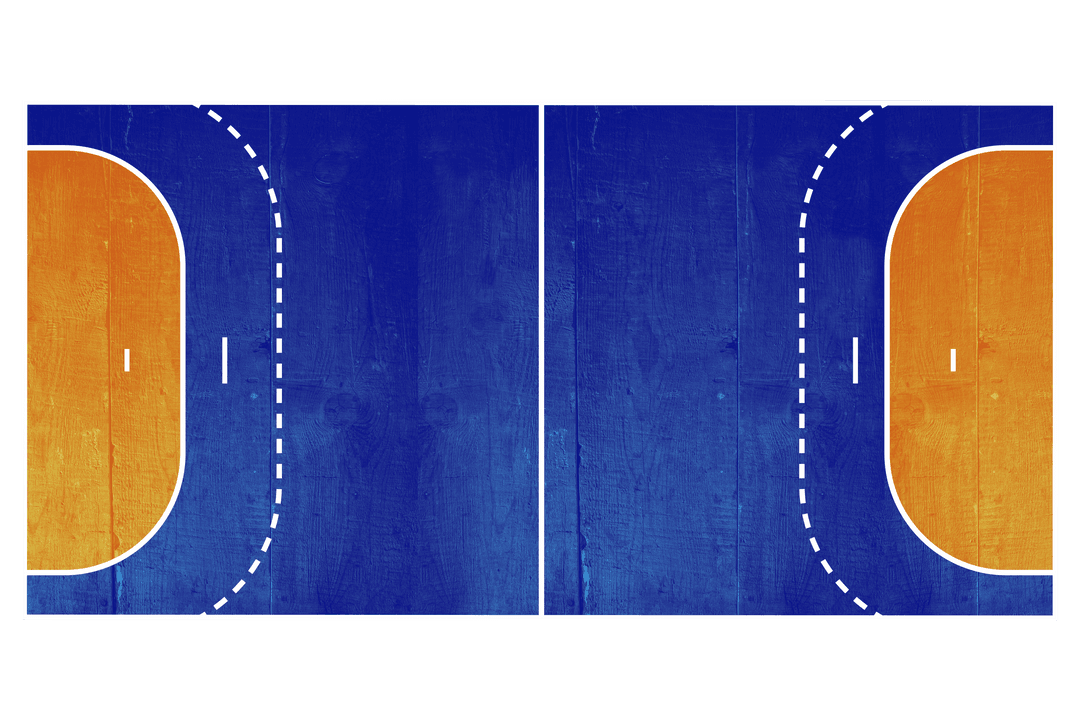 High Angle View of Transparent Painted Sport Field