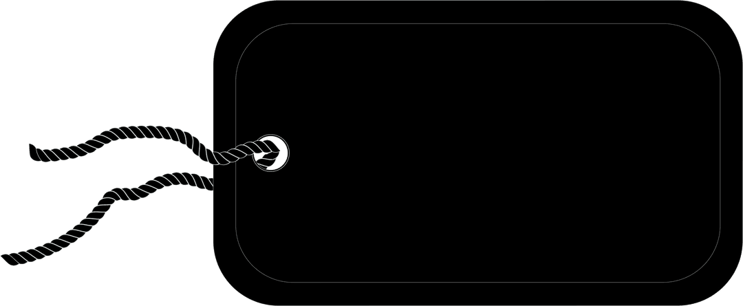 Black Tag with Copy Space on Transparent Background for Branding