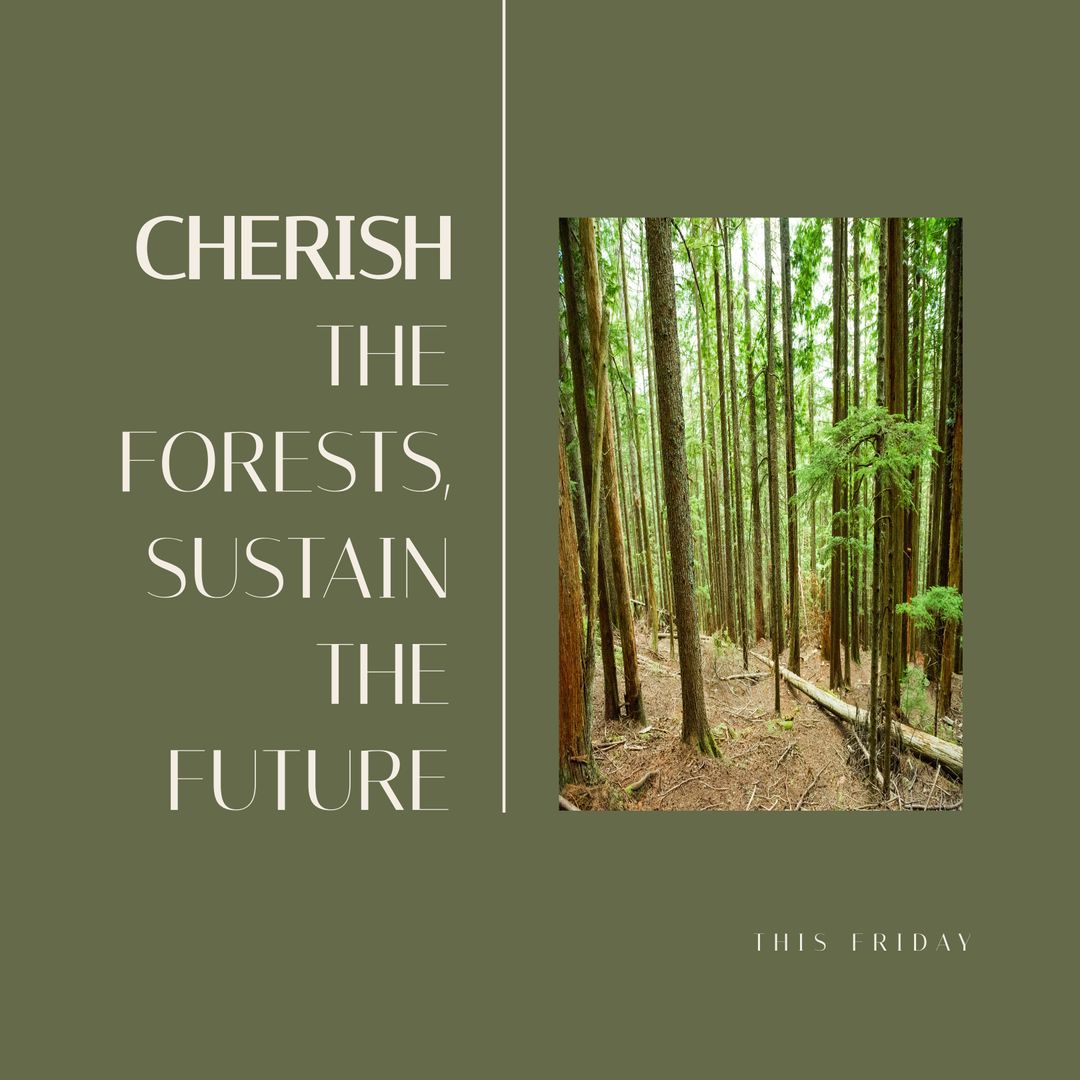 Cherish Forests, Sustain Future - Environmental Awareness Event Poster - Download Free Stock Templates Pikwizard.com