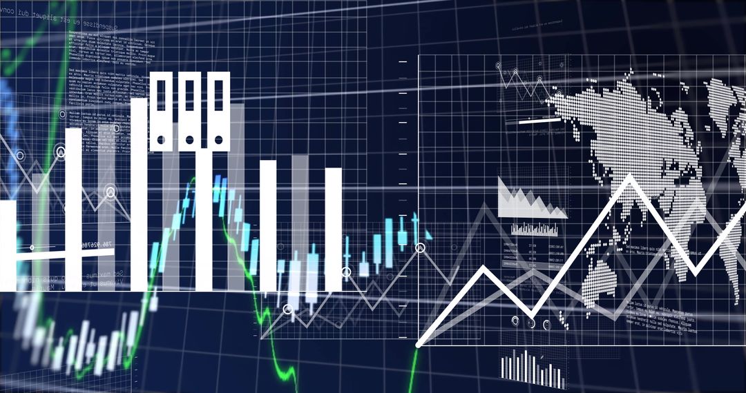 Financial Data Analysis Dashboard with Charts and World Map