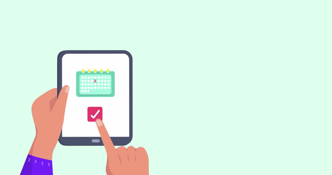 Tablet Interface with Planning and Calendar Illustration