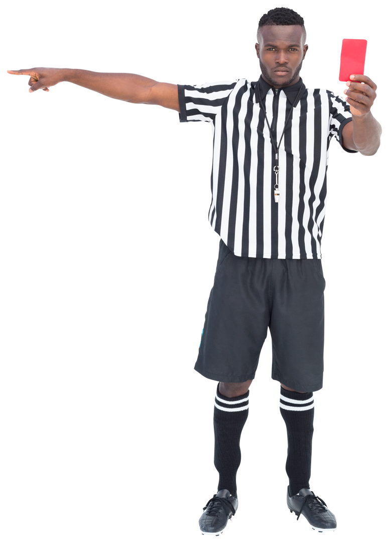 Stern Referee Showing Red Card Transparent Background Concept - Download Free Stock Images Pikwizard.com