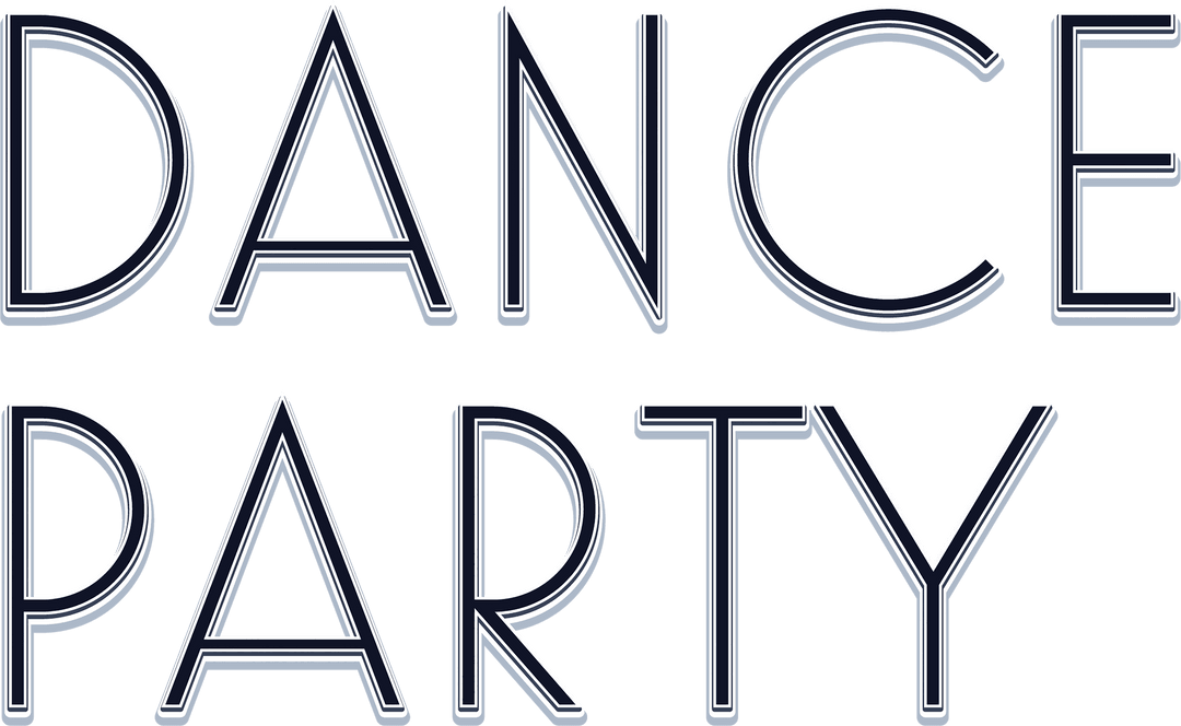 Festive Dance Party Text on Transparent Background