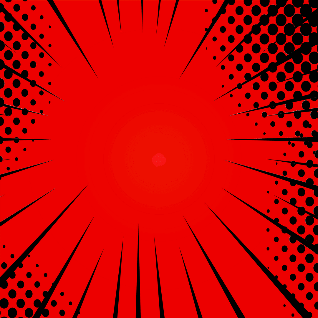 Cartoon Superhero Explosion in Red with Transparent Background