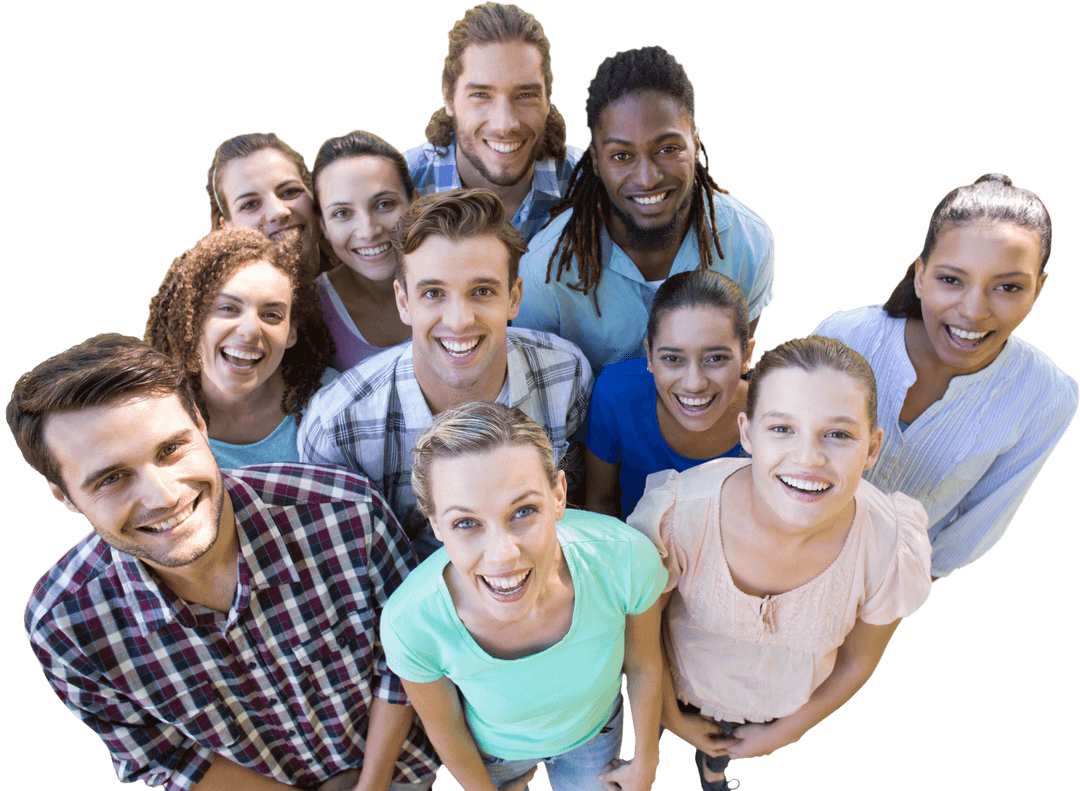 Smiling Diverse Group on Transparent Background