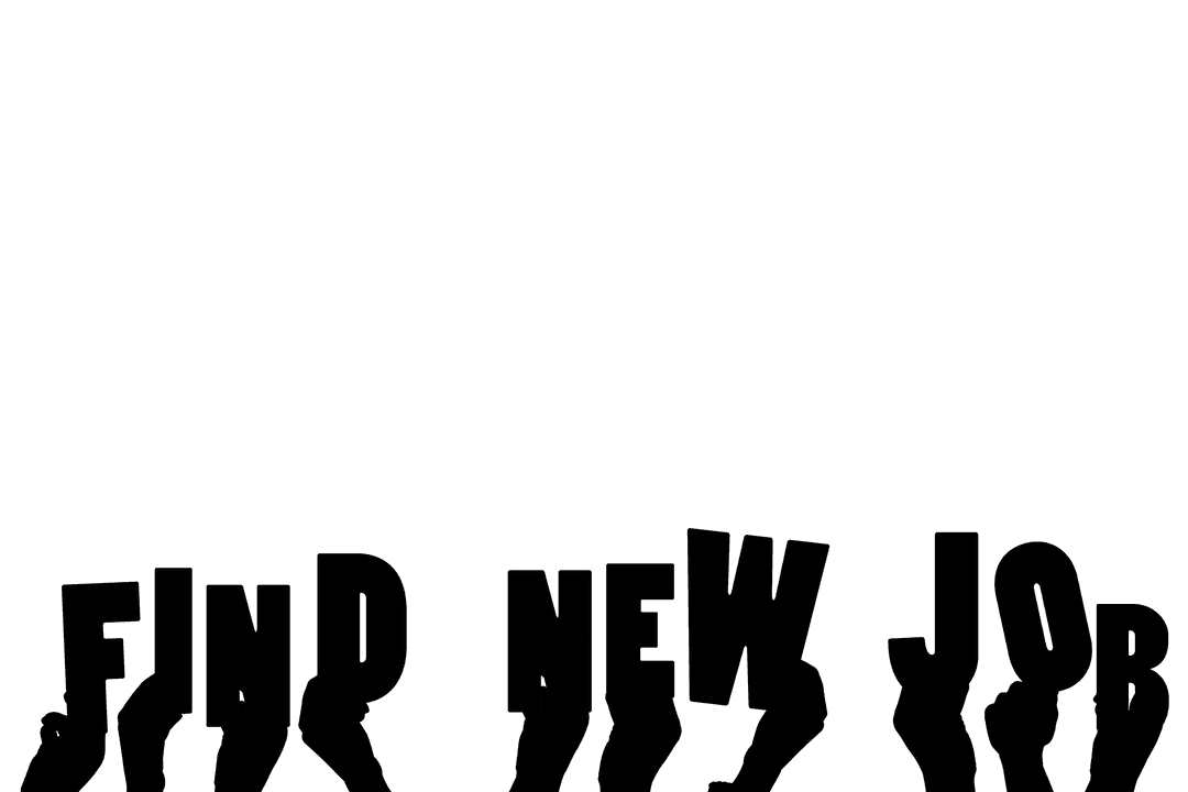 Transparent Hands with Motivational Find New Job Text