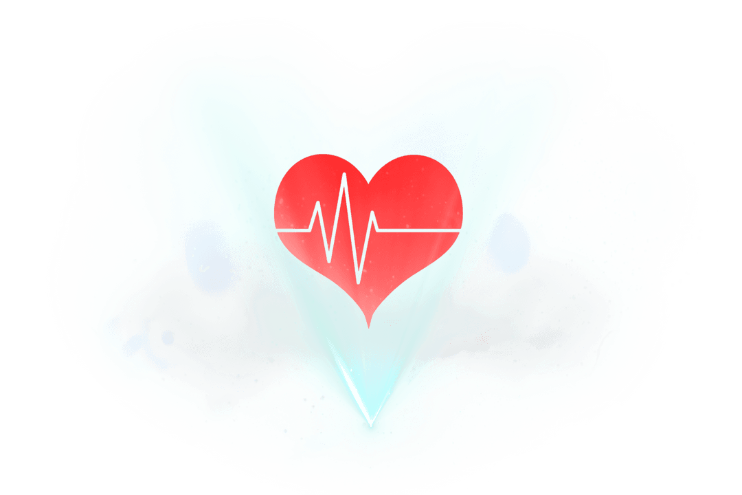 Transparent Heartbeat Red Heart Symbol for Healthcare Design