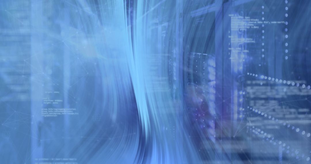 Digital Data Flow in a High-Tech Server Room Concept