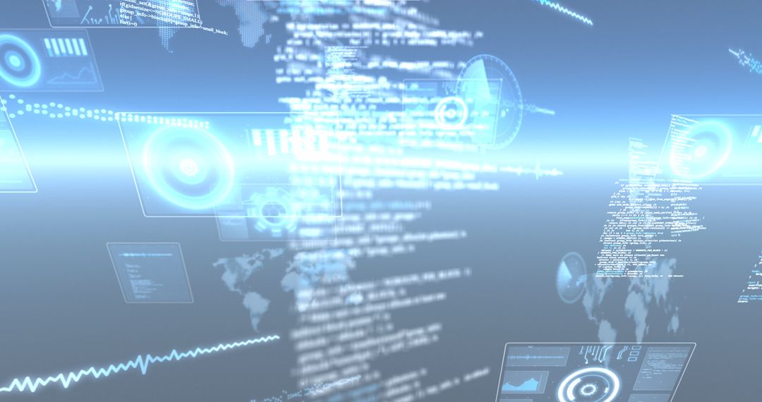 Futuristic Digital Interface with Data and Global Connectivity Concept