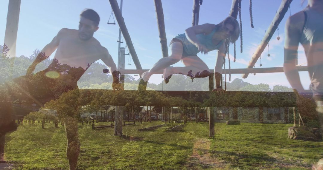 Dynamic Training Partners Conquering Outdoor Obstacle Course