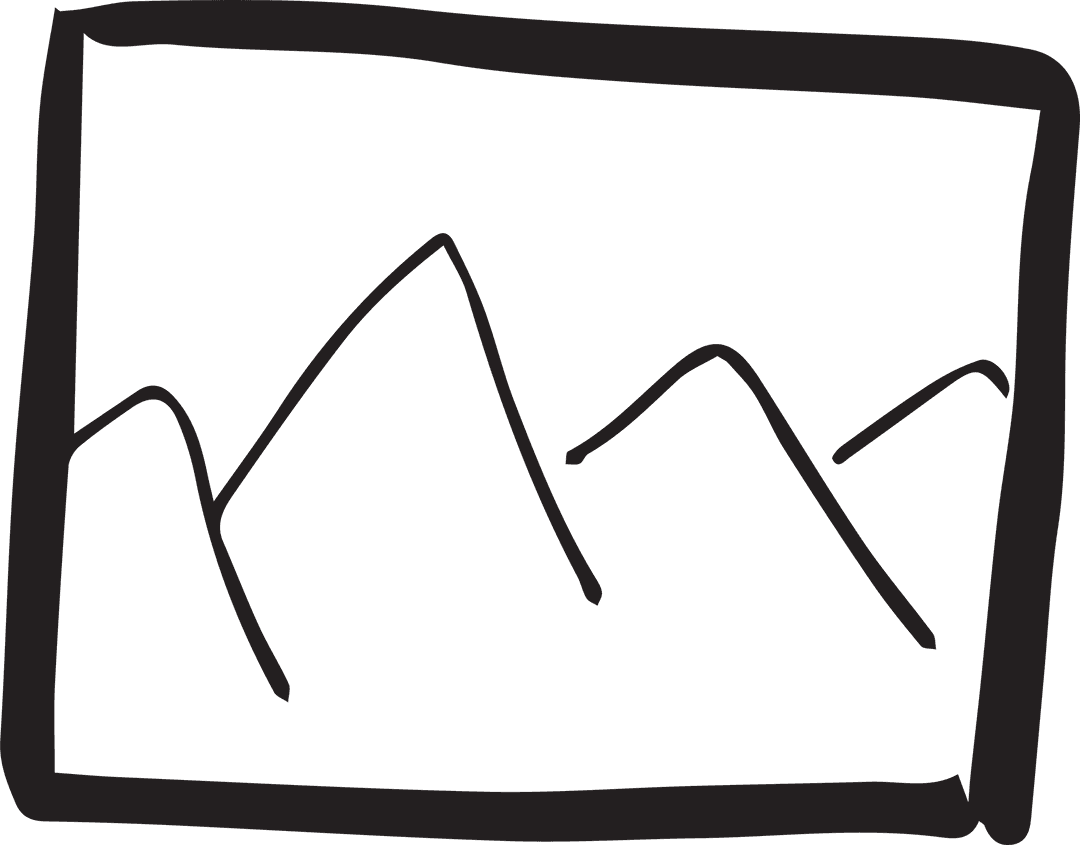 Digital Mountain Art on Transparent Background