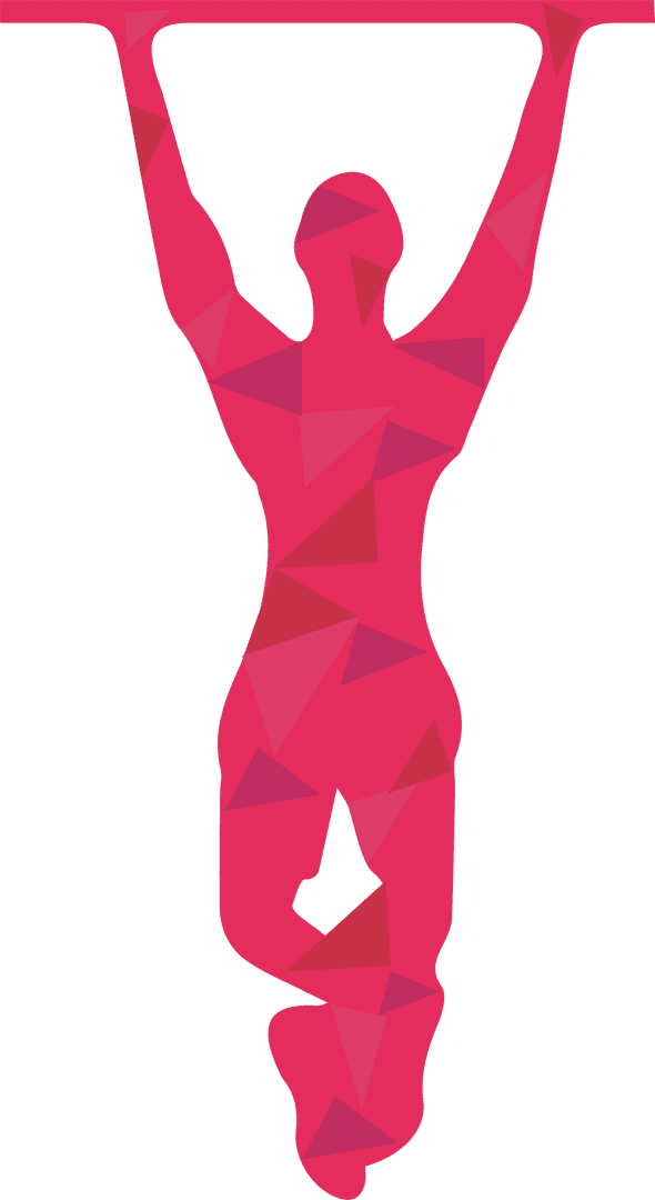Abstract Polygonal Figure Hanging on Bar with Transparent Background