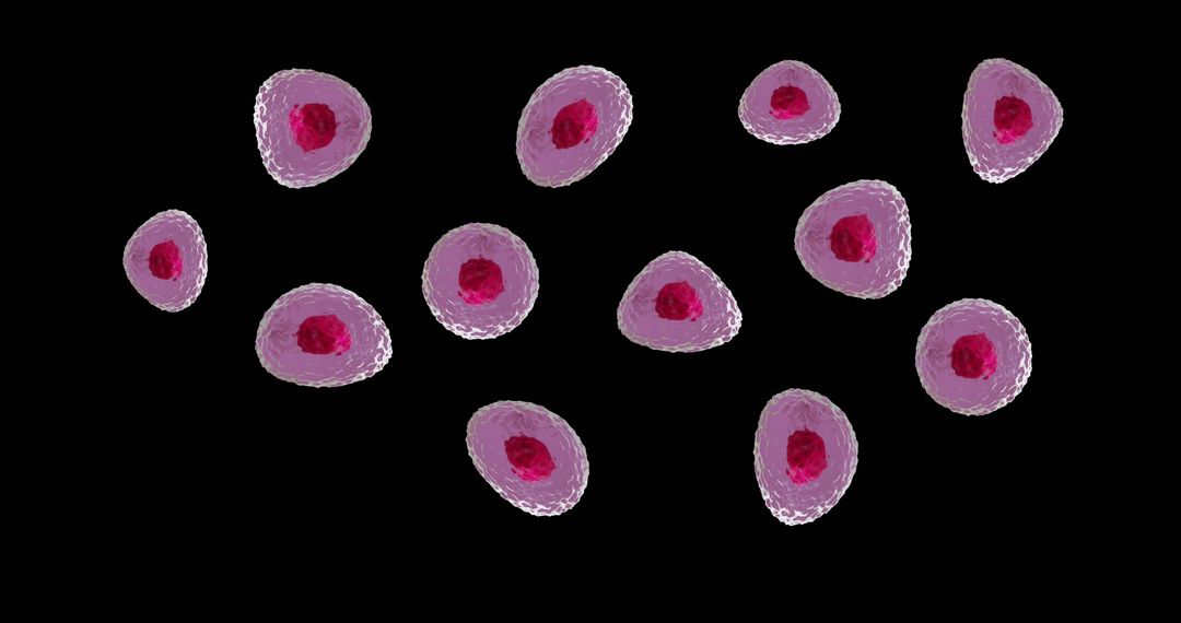 Colorful Microscopic View of Red and Pink Cells