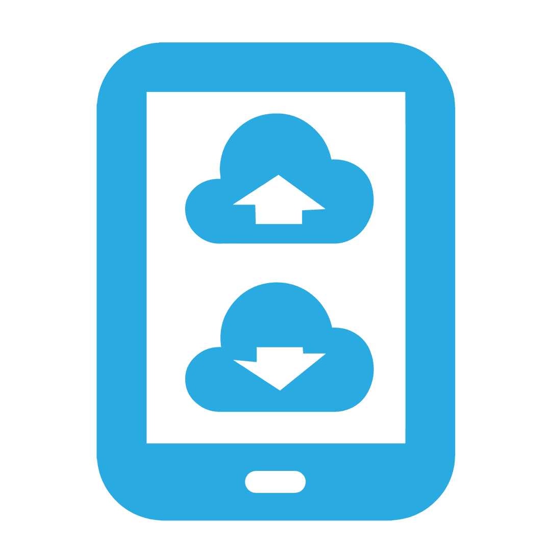 Transparent Mobile Cloud Computing Download Upload Icons
