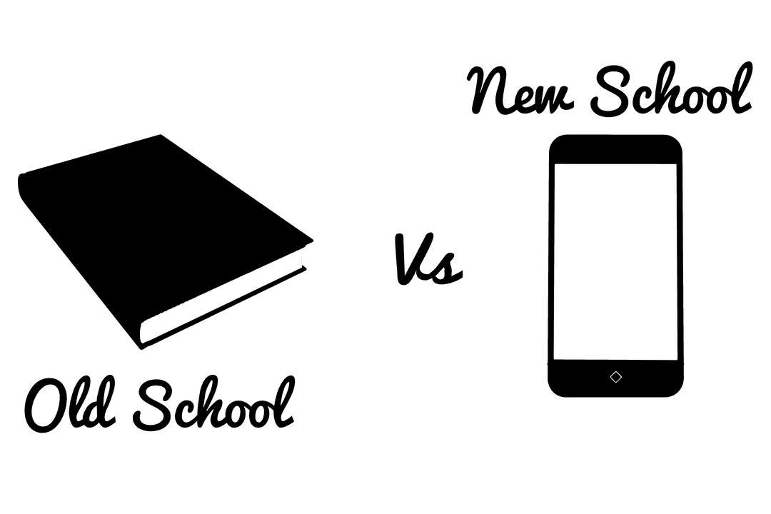 Old School vs New School Technology Concept Transparent PNG Design