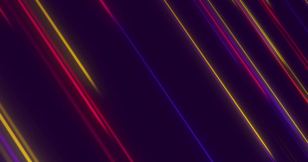 Colorful Neon Light Trails with Abstract Digital Interface