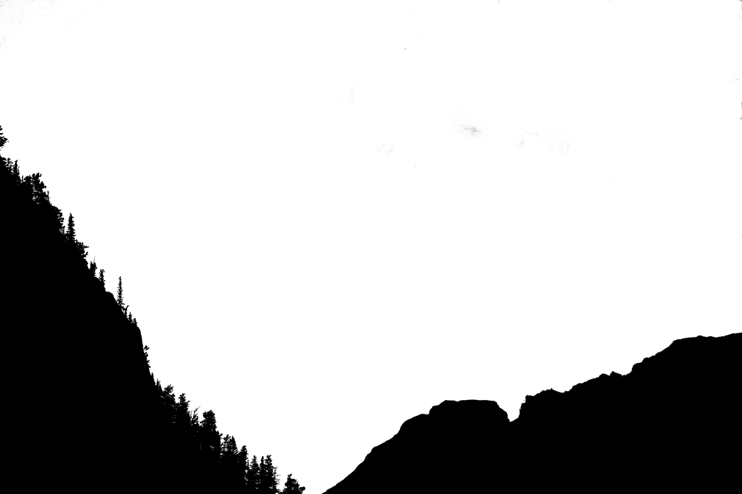 Silhouette Landscape with Hills on Transparent Background Vector