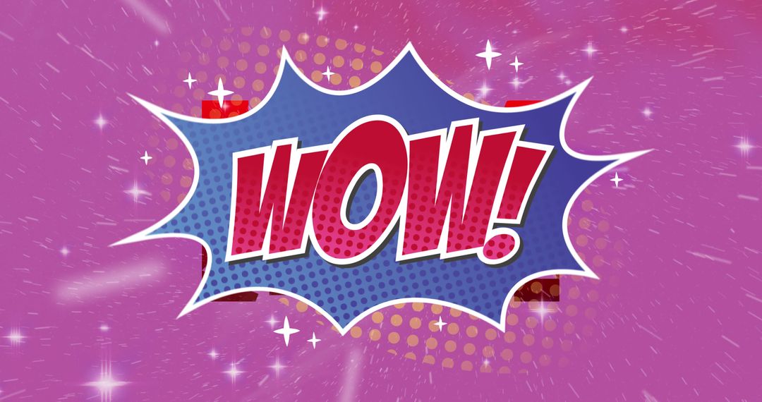 Retro Wow Speech Bubble with Comic Pop Art Style