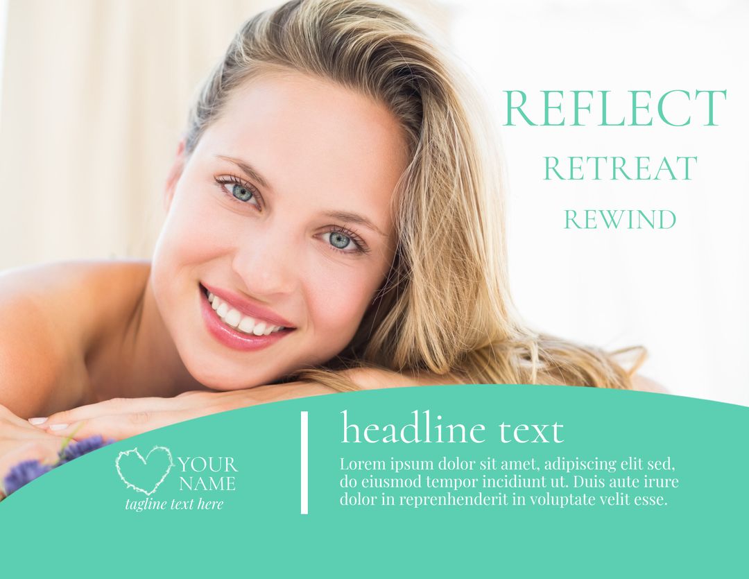 Serene Woman Relaxing and Exuding Calmness with Vibrant Smile