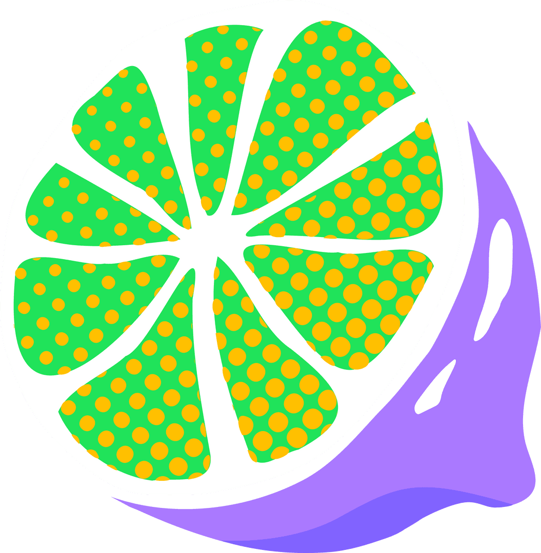 Pop-Art Lime Slice on Transparent Background with Bold Colors