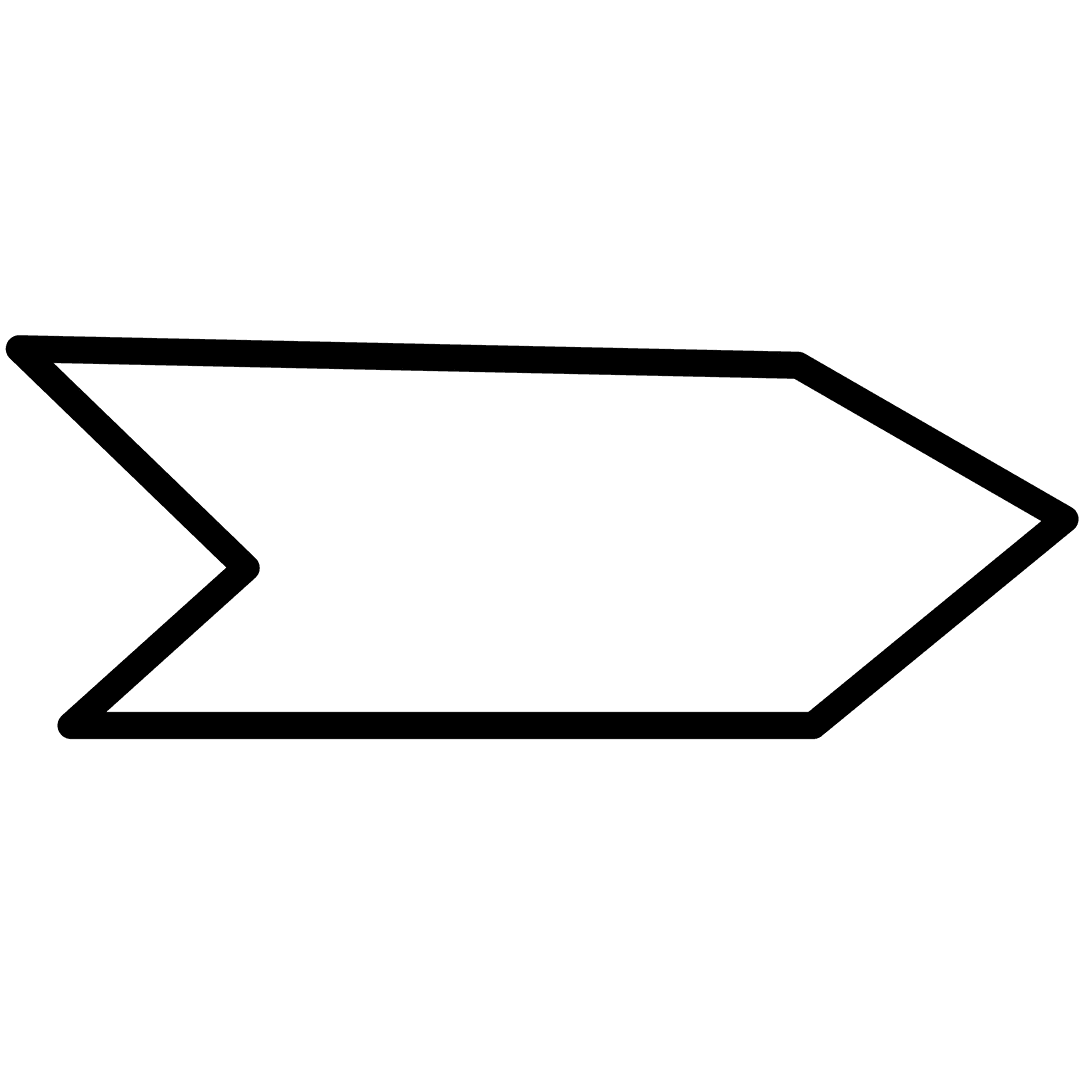 Black Arrow Sign on Transparent Background with Copy Space